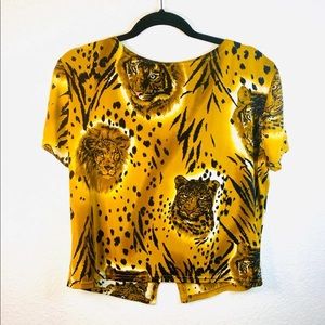 SAFARI PRINT LIONS & TIGERS BLOUSE